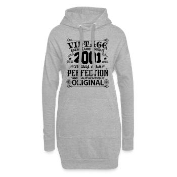 2001 Vintage Anniversaire 2001 original birthday - Sweat-shirt à capuche long Femme - gris chiné - Devant