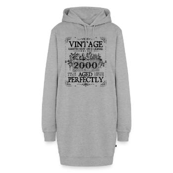 2000 | Vintage Perfekt gealtert seit 2000 Geburtstag - Hoodie-Kleid - Grau meliert - Vorne