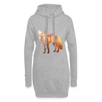 Fuchs Wald Geschenk Geschenkidee - Hoodie-Kleid - Grau meliert - Vorne