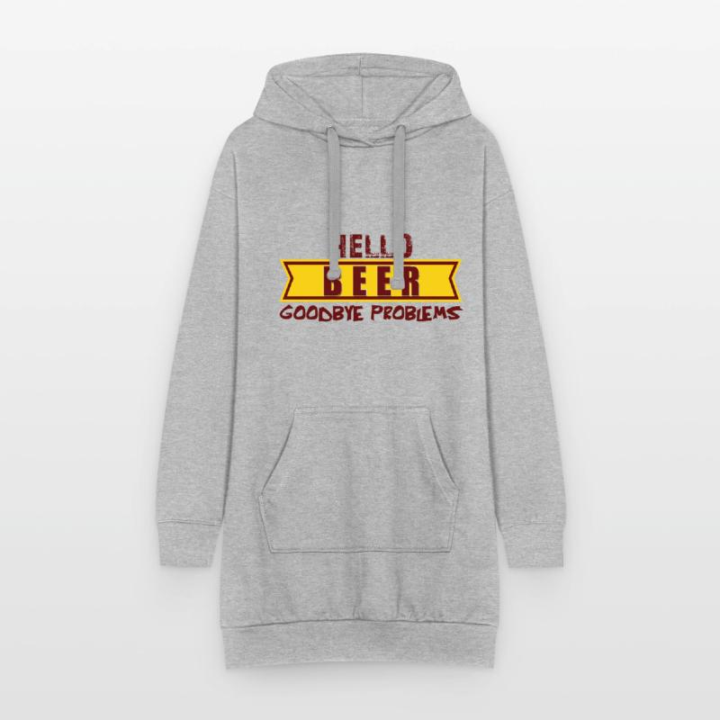 Hello BEER goodbye problems, hallo Bier tschüs Pro Hoodie-Kleid