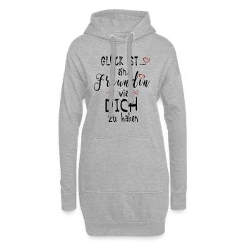 Glück ist eine Freundin wie dich zu haben Geschenk - Hoodie-Kleid - Grau meliert - Vorne