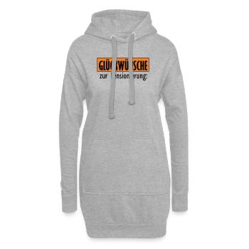 Pensionierung Pension Rente Geschenkidee Rentnerin - Hoodie-Kleid - Grau meliert - Vorne
