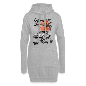 home is where my car is W201 190E - Hoodie-Kleid - Grau meliert - Vorne