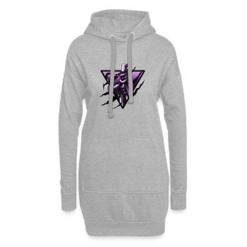 triangle de mage noir - Sweat-shirt à capuche long Femme - gris chiné - Devant