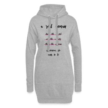 Femme de pouvoir! - Sweat-shirt à capuche long Femme - gris chiné - Devant