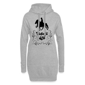 Islandais Poney Isi T-Shirt Cheval islandais - Sweat-shirt à capuche long Femme - gris chiné - Devant