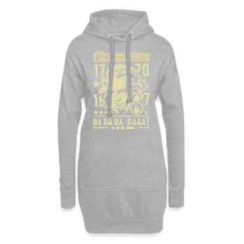 Beethoven Porträt Noten 5. Symphonie - Hoodie-Kleid - Grau meliert - Vorne