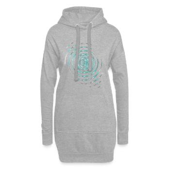 Ondes bleues noires inversées - Sweat-shirt à capuche long Femme - gris chiné - Devant