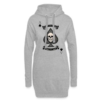 Pik As - Hoodie-Kleid - Grau meliert - Vorne