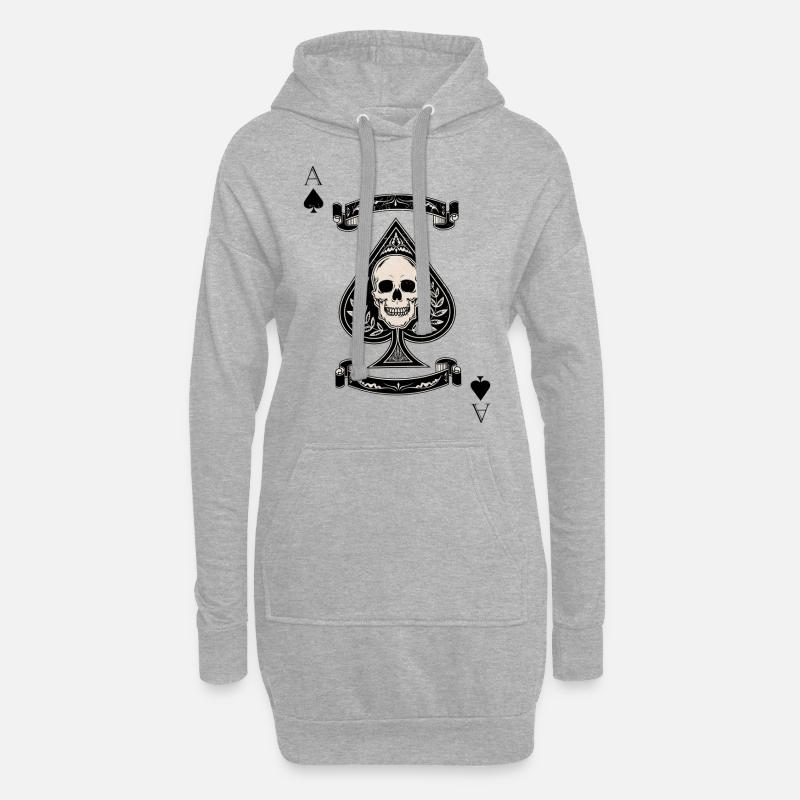 Pik As - Hoodie-Kleid - Grau meliert