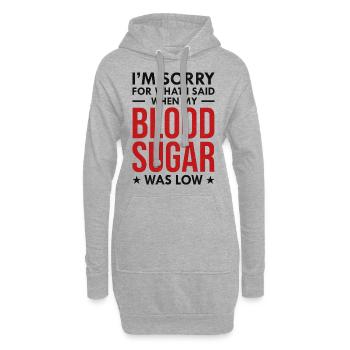 Diabetes Bewusstsein Lustige Zitate Blutzucker Humor - Hoodie-Kleid - Grau meliert - Vorne