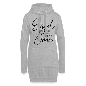 Großmutter Oma Enkel Omi Geschenk Geschenksidee - Hoodie-Kleid - Grau meliert - Vorne