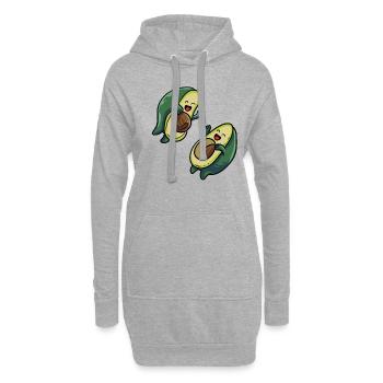 Lustiges Avocado Springen - Hoodie-Kleid - Grau meliert - Vorne
