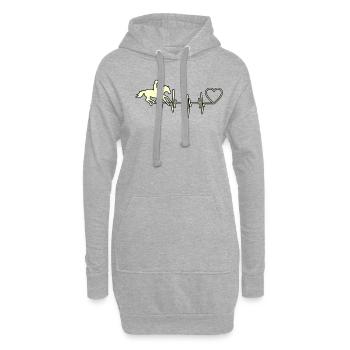 Reiter-lustiges Reiten-mädchen-geschenk - Hoodie-Kleid - Grau meliert - Vorne