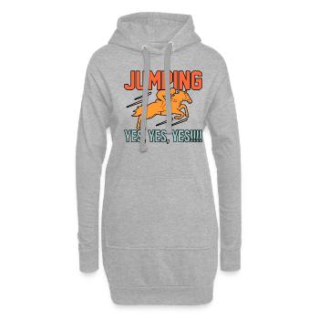 Reiter-lustiges Reiten-mädchen-geschenk - Hoodie-Kleid - Grau meliert - Vorne