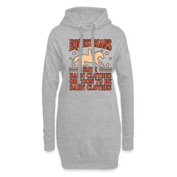 Reiter-lustiges Reiten-mädchen-geschenk - Hoodie-Kleid - Grau meliert - Vorne