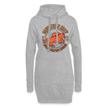 Reiter-lustiges Reiten-mädchen-geschenk - Hoodie-Kleid - Grau meliert - Vorne
