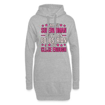 Reiter-lustiges Reiten-mädchen-geschenk - Hoodie-Kleid - Grau meliert - Vorne