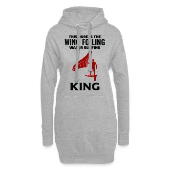 Wing Foiling Hydrofoil Surfen Surf Wassersport - Hoodie-Kleid - Grau meliert - Vorne