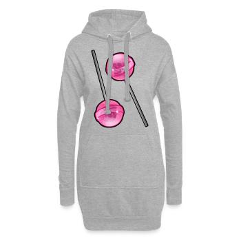 Skull Lollipop - Hoodie Dress - heather grey - Front