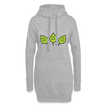 Plante trois feuilles feuille verte naturelle - Sweat-shirt à capuche long Femme - gris chiné - Devant