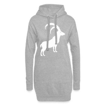 steinbock Print, Steinbock, Allgäuer Berge - Hoodie-Kleid - Grau meliert - Vorne