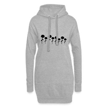 plante plantes fleurs rose icône - Sweat-shirt à capuche long Femme - gris chiné - Devant
