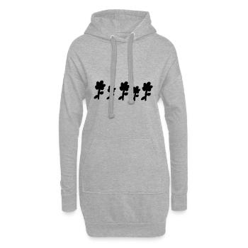 fünf blumen pflanzen blume symbol rosa - Hoodie-Kleid - Grau meliert - Vorne