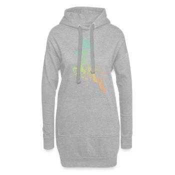 Cerf avec boussole - Sweat-shirt à capuche long Femme - gris chiné - Devant
