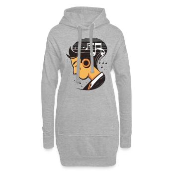 Harmony of the Senses: A Person Immersed in Music - Hoodie Dress - heather grey - Front