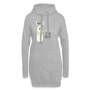 Team Braut Lama Alpaka Alpaca - Hoodie-Kleid - Grau meliert - Vorne