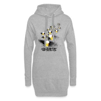 vambiere,vampire,vampir,halloween,bier - Hoodie-Kleid - Grau meliert - Vorne