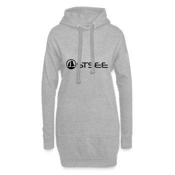 Ostsee mit Boot [black] - Hoodie-Kleid - Grau meliert - Vorne