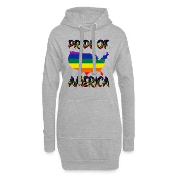 pride america queer schwul lesbisch liebe bi trans - Hoodie-Kleid - Grau meliert - Vorne