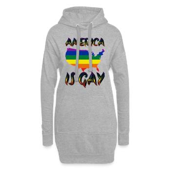 pride america queer schwul lesbisch liebe bi trans - Hoodie-Kleid - Grau meliert - Vorne