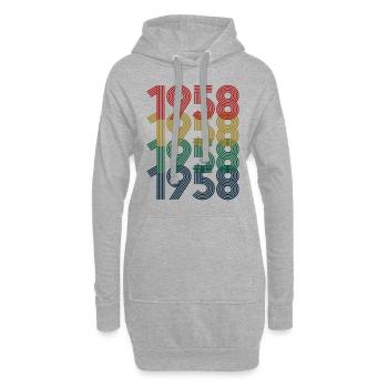 Cool Retro 1958, 64 ans, cadeau de 64e anniversaire - Sweat-shirt à capuche long Femme - gris chiné - Devant