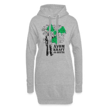 Atomkraft Ja bitte, Ja zu Atomenergie - Hoodie-Kleid - Grau meliert - Vorne