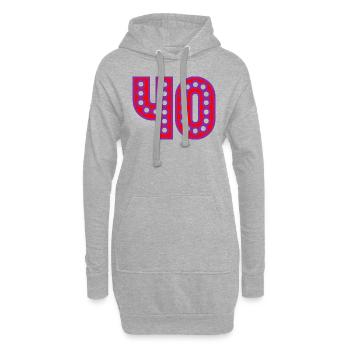 40. 40 ANS. 40e ANNIVERSAIRE. ANNIVERSAIRE 40 ANS. - Sweat-shirt à capuche long Femme - gris chiné - Devant