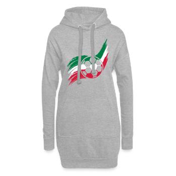 Flagge Ball Italien italienischer Fußball Fan Logo - Hoodie-Kleid - Grau meliert - Vorne