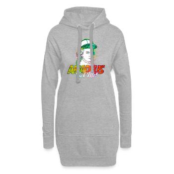 Amadeus Rock Me | Wolfgang Amadeus Mozart Klassik - Hoodie-Kleid - Grau meliert - Vorne