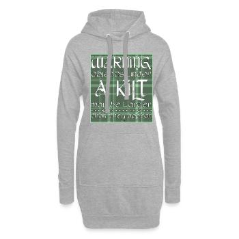 Lustiger Schottland Kilt Spruch Schottenrock - Hoodie-Kleid - Grau meliert - Vorne