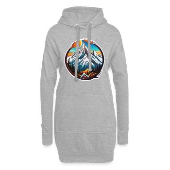Montagne / Alpes / Sommet / Nature / Forêt / Rocher - Sweat-shirt à capuche long Femme - gris chiné - Devant