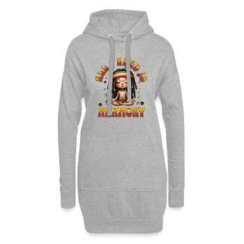 All I Need Is Harmony Rastagirl - Hoodie-Kleid - Grau meliert - Vorne