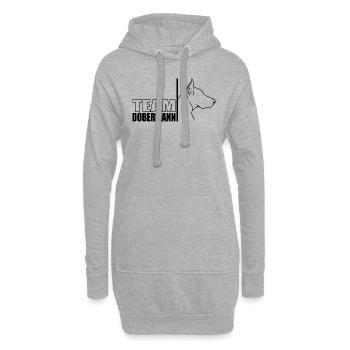 TEAM Dobermann Hunde Hund Hundesport Wilsigns - Hoodie-Kleid - Grau meliert - Vorne