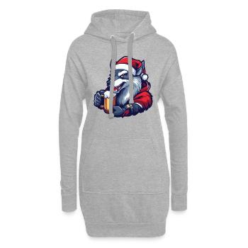 Wolf Weihnachten Bier - Hoodie-Kleid - Grau meliert - Vorne