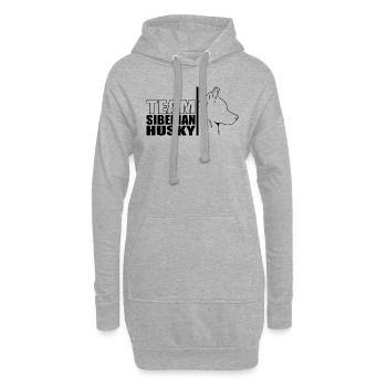 TEAM Husky de Sibérie Chien Wilsigns - Sweat-shirt à capuche long Femme - gris chiné - Devant