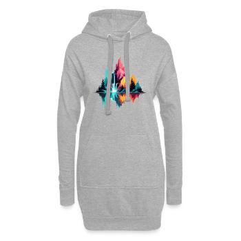 Ruhige Landschaft Ruhig Beschauliche Natur Berge - Hoodie-Kleid - Grau meliert - Vorne