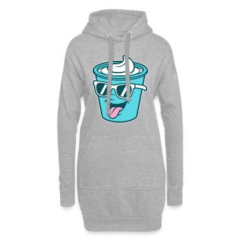 Crème Yaourt Crème Glace - Mug avec lunettes de soleil - Sweat-shirt à capuche long Femme - gris chiné - Devant