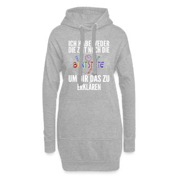 Ich habe weder die Zeit noch die Buntstifte um dir - Hoodie-Kleid - Grau meliert - Vorne