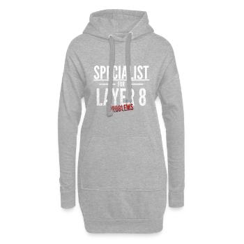 Spezialist für Layer 8 Probleme Admin Informatiker - Hoodie-Kleid - Grau meliert - Vorne